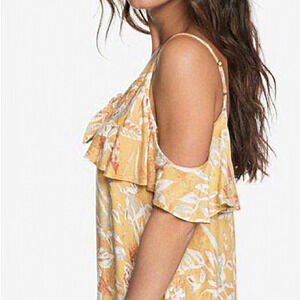 NWT Roxy Still Waking Up Strappy Dress Size L 12 Off The shoulder‎